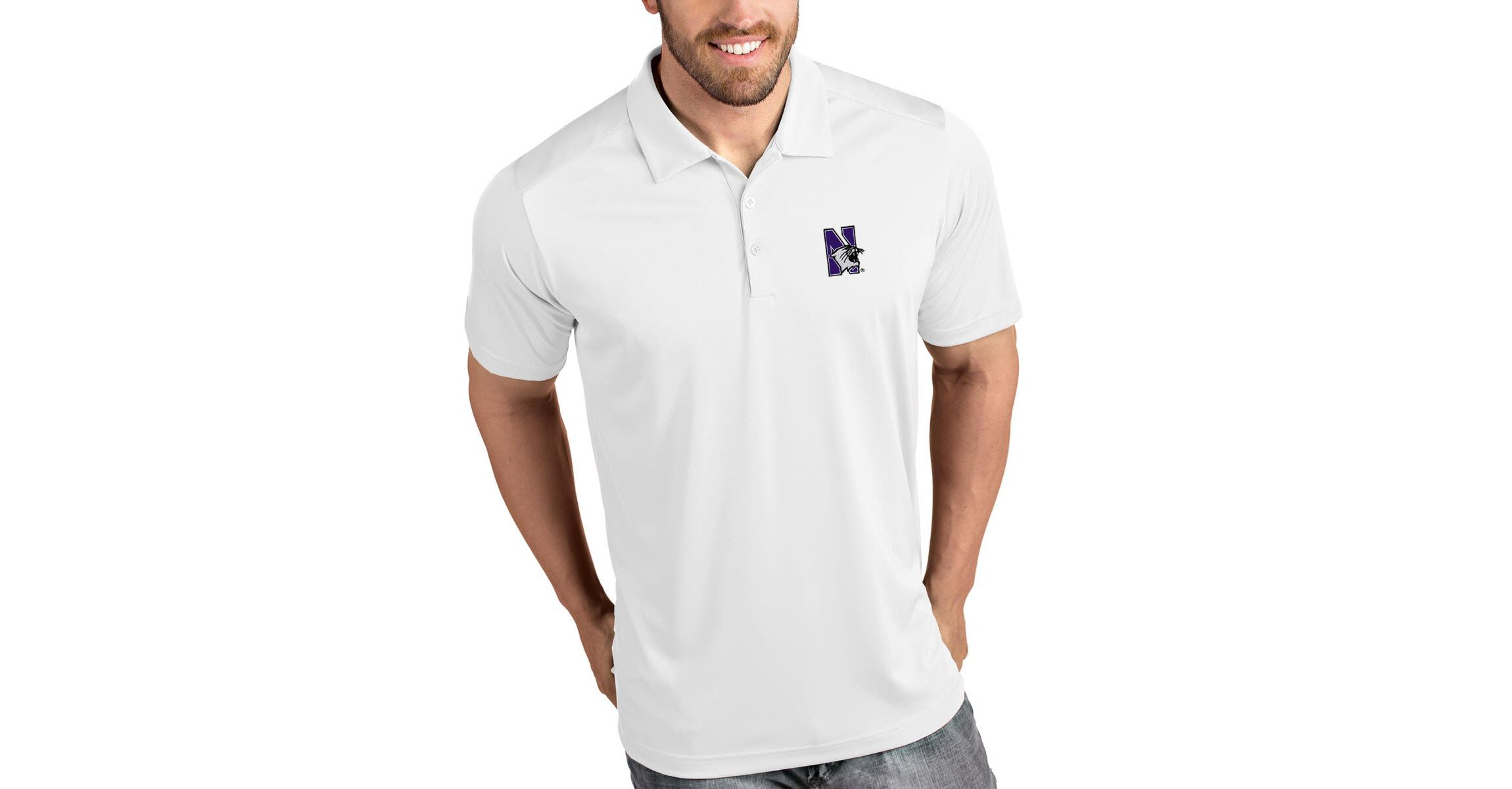 NCAA Northwestern Wildcats Tribute Polo - White