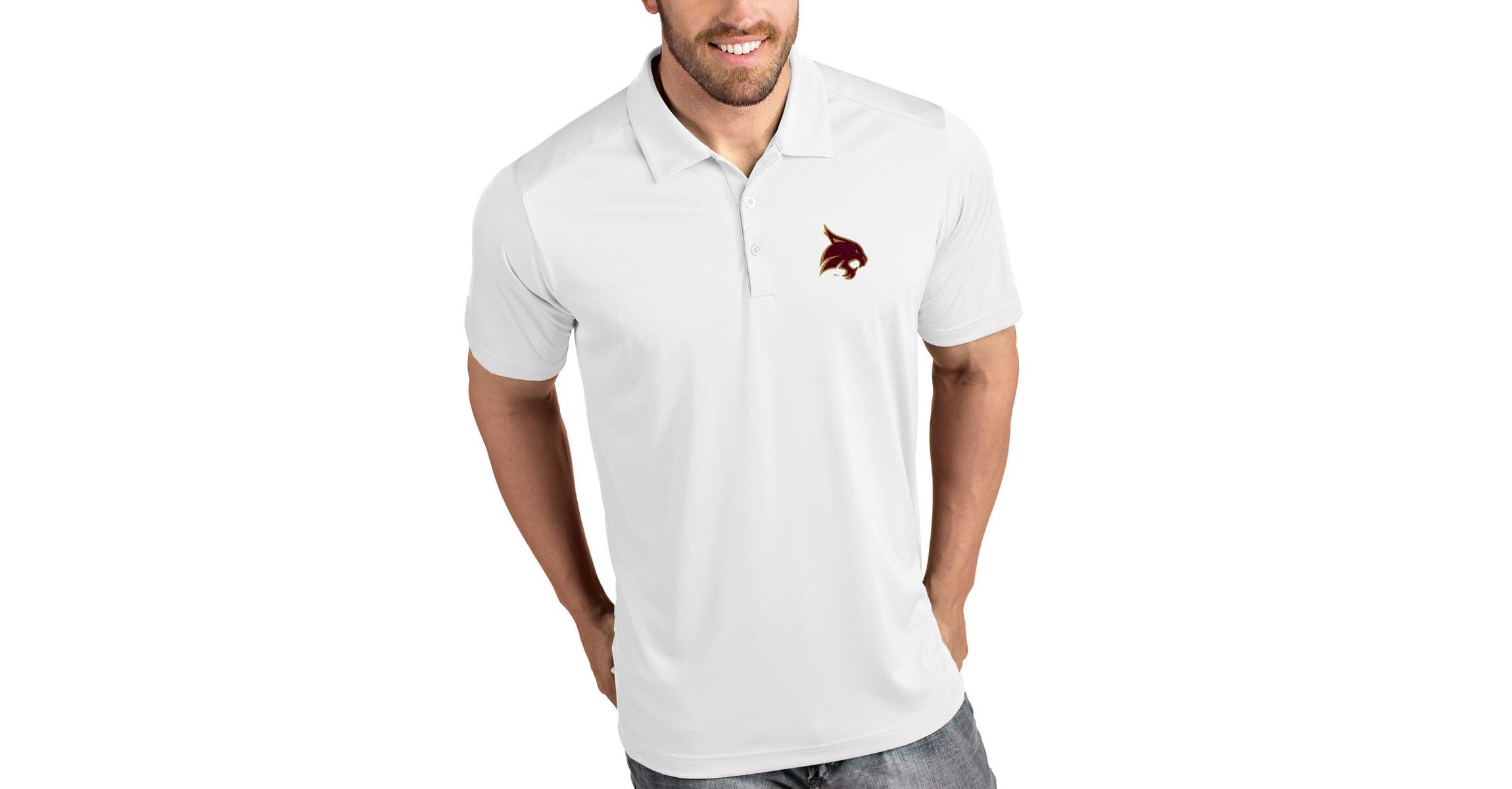 NCAA Texas State Bobcats Tribute Polo - White