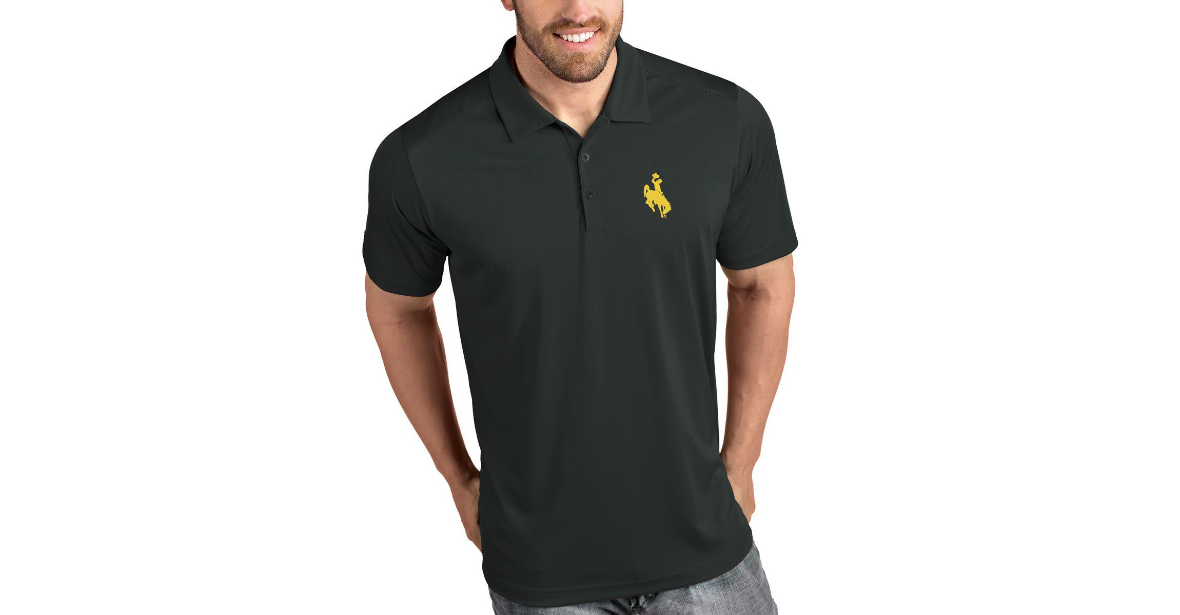 NCAA Wyoming Cowboys Tribute Polo - Charcoal