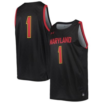 Men's NCAA Under Armour #1 Maryland Terrapins NCAA Replica Basketball Jersey -  32041553543186