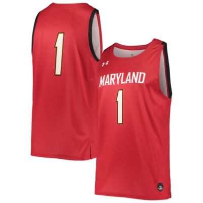 Men's NCAA Under Armour #1 Maryland Terrapins NCAA Replica Basketball Jersey -  32041553543187