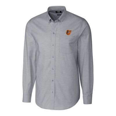 MLB Baltimore Orioles Big & Tall Stretch Oxford Long Sleeve Button-Down Shirt