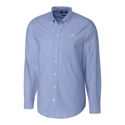 MLB Kansas City Royals Big & Tall Stretch Oxford Long Sleeve Button-Down Shirt