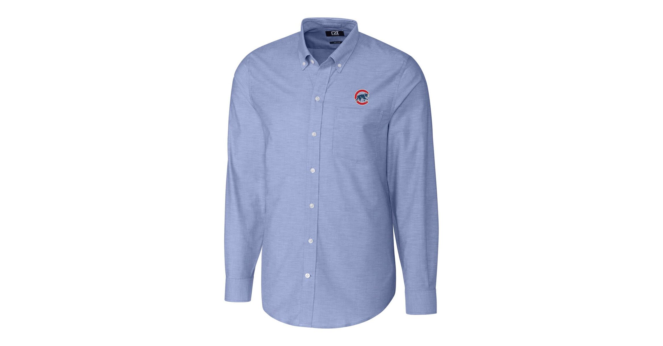 MLB Chicago Cubs Big & Tall Stretch Oxford Long Sleeve Button-Down Shirt
