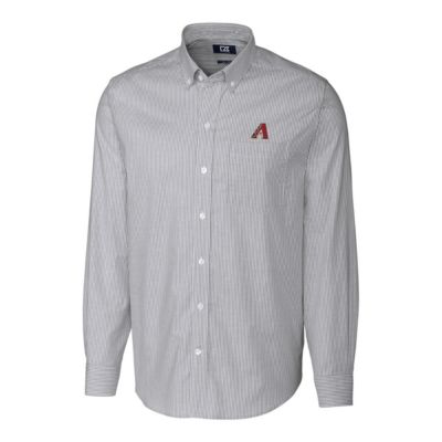 MLB Arizona Diamondbacks Big & Tall Stretch Oxford Striped Long Sleeve Button-Down Shirt