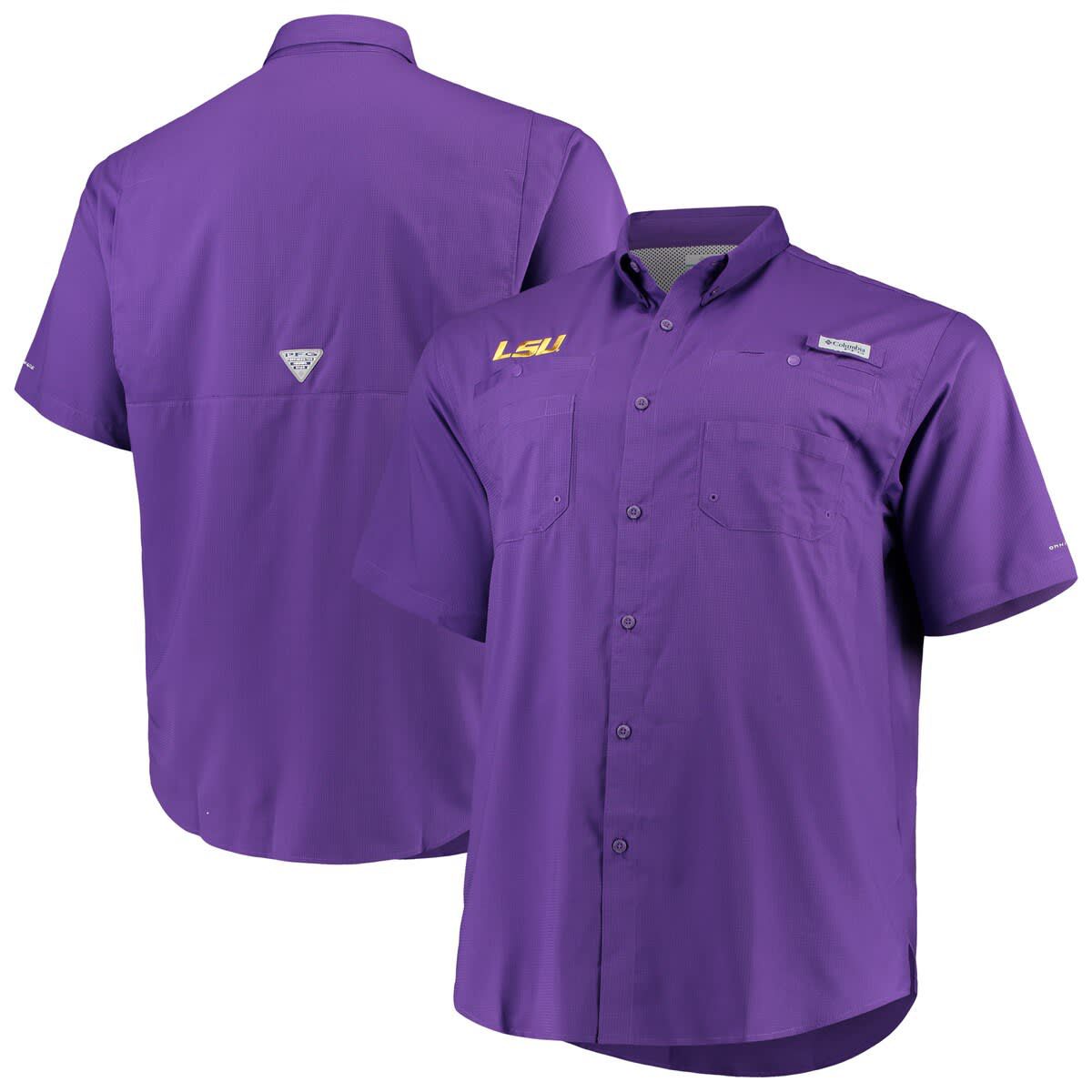 NCAA LSU Tigers Big & Tall Collegiate Tamiami Button-Down Shirt