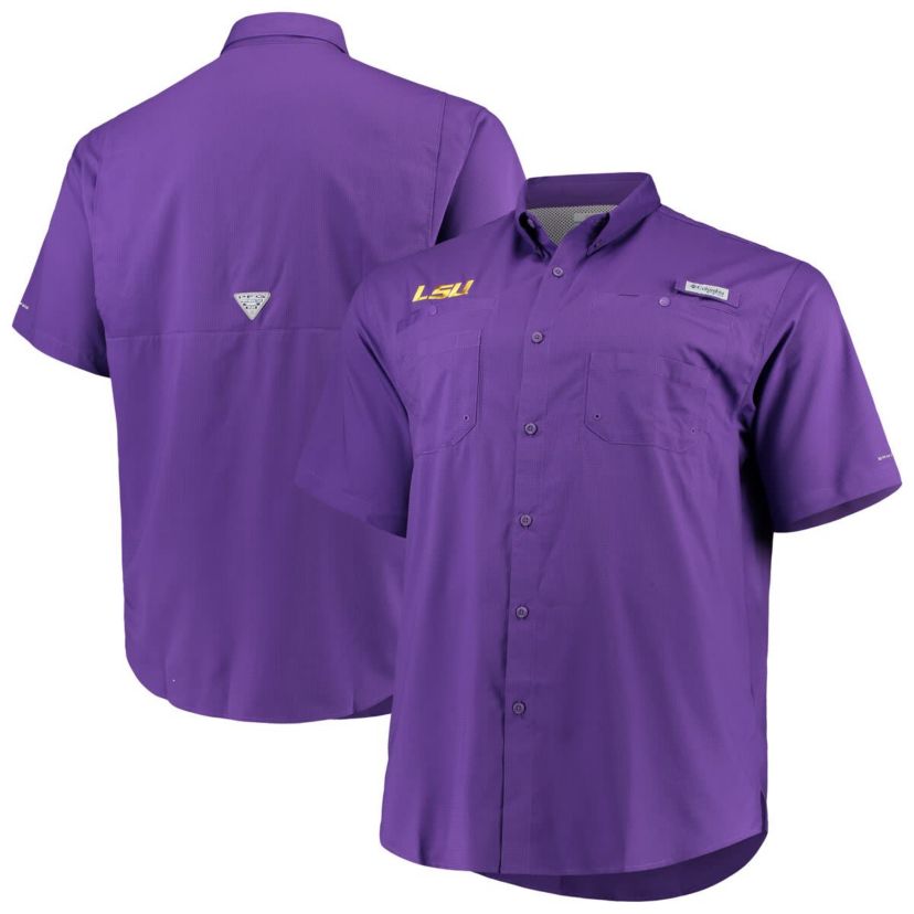NCAA LSU Tigers Big & Tall Collegiate Tamiami Button-Down Shirt