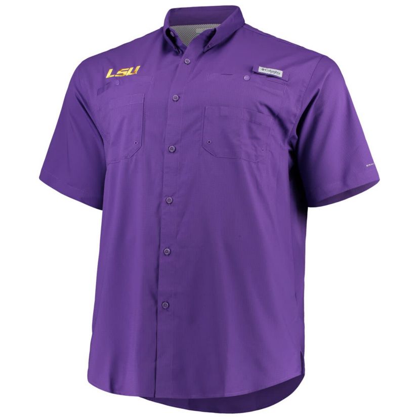 NCAA LSU Tigers Big & Tall Collegiate Tamiami Button-Down Shirt