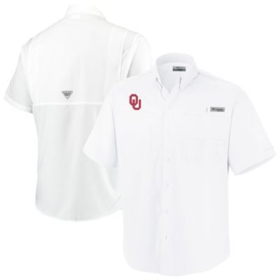 Columbia Men's NCAA Oklahoma Sooners Big & Tall Collegiate Tamiami Button-Down Shirt, White, 6XLB