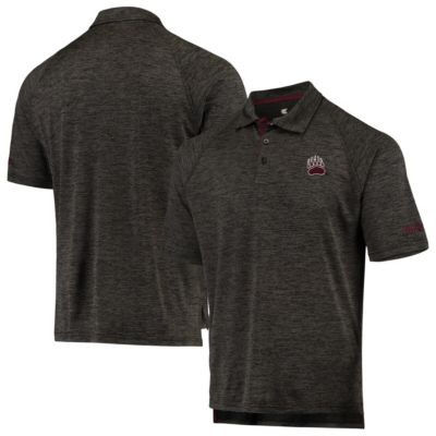 Colosseum Men's NCAA ed Montana Grizzlies Down Swing Raglan Polo, Black, Medium