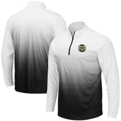 Colosseum Men's NCAA Colorado State Rams Magic Team Logo Quarter-Zip Jacket, Grey, 2XL