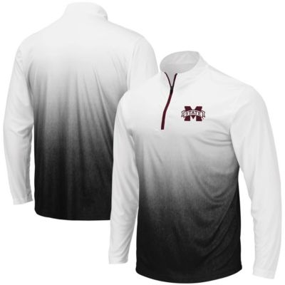 Colosseum Men's NCAA Mississippi State Bulldogs Magic Team Logo Quarter-Zip Jacket, Grey, XL