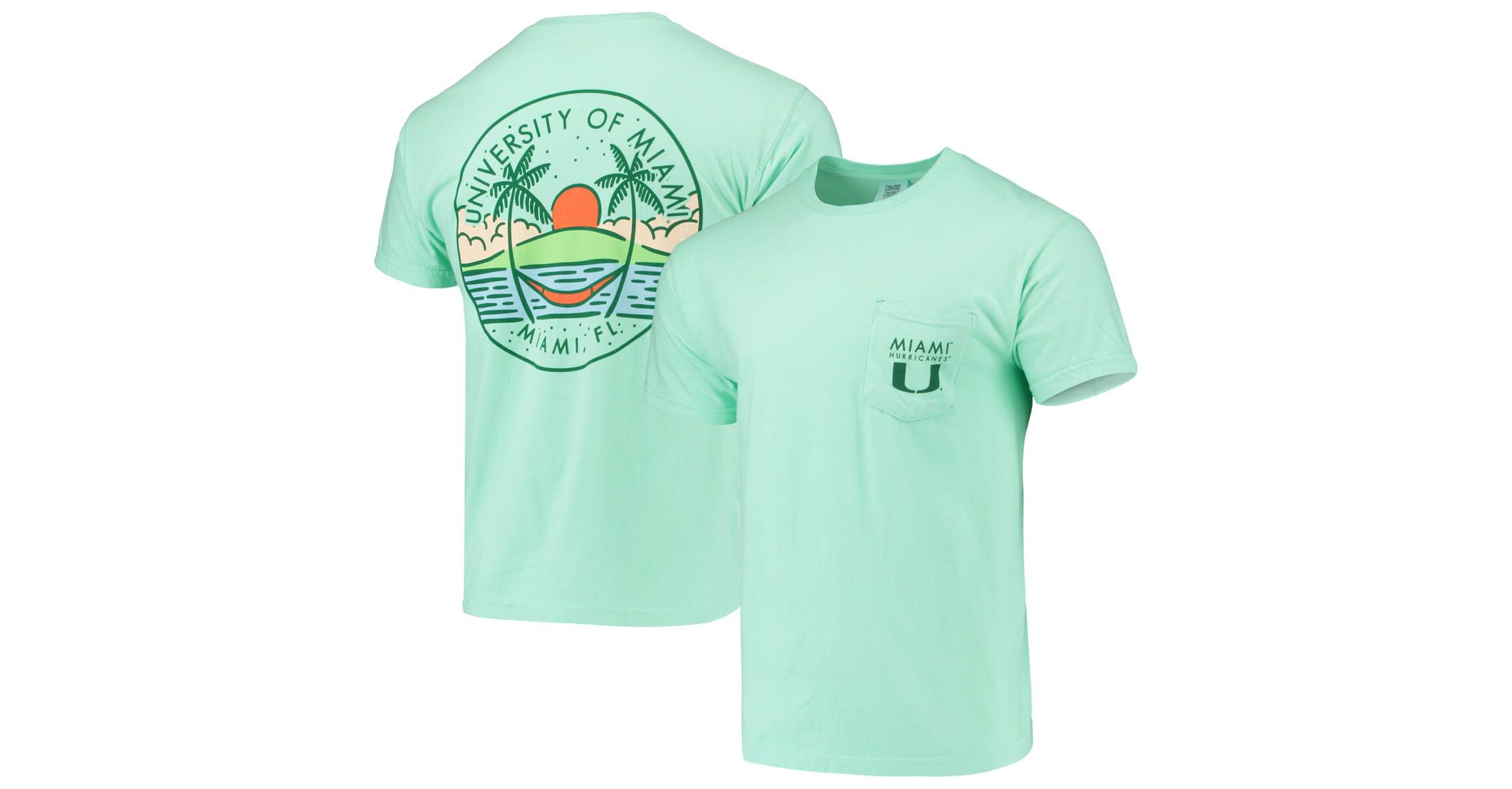 Miami (FL) Hurricanes NCAA Miami Hurricanes Circle Scene Pocket T-Shirt