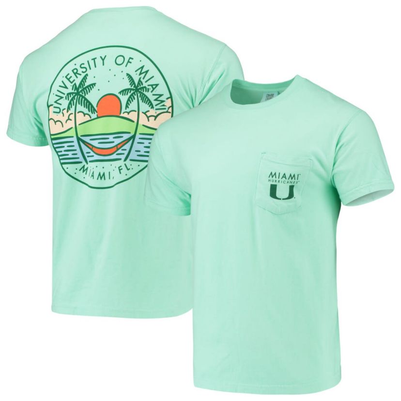 Miami (FL) Hurricanes NCAA Miami Hurricanes Circle Scene Pocket T-Shirt