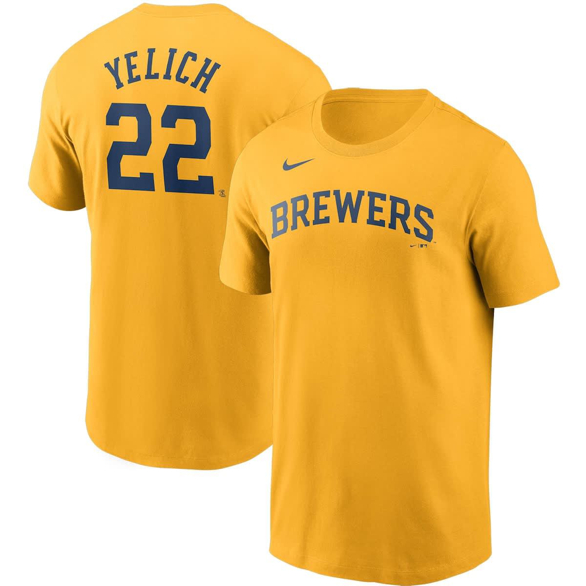MLB Nike Christian Yelich Milwaukee Brewers Name & Number T-Shirt