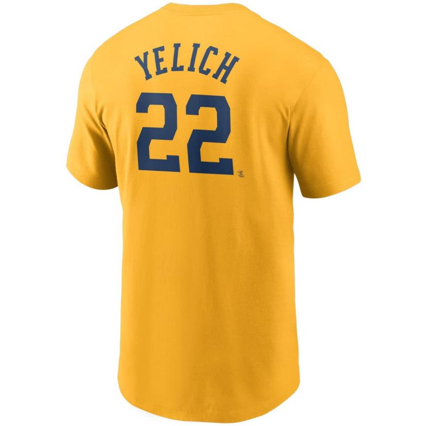 MLB Nike Christian Yelich Milwaukee Brewers Name & Number T-Shirt