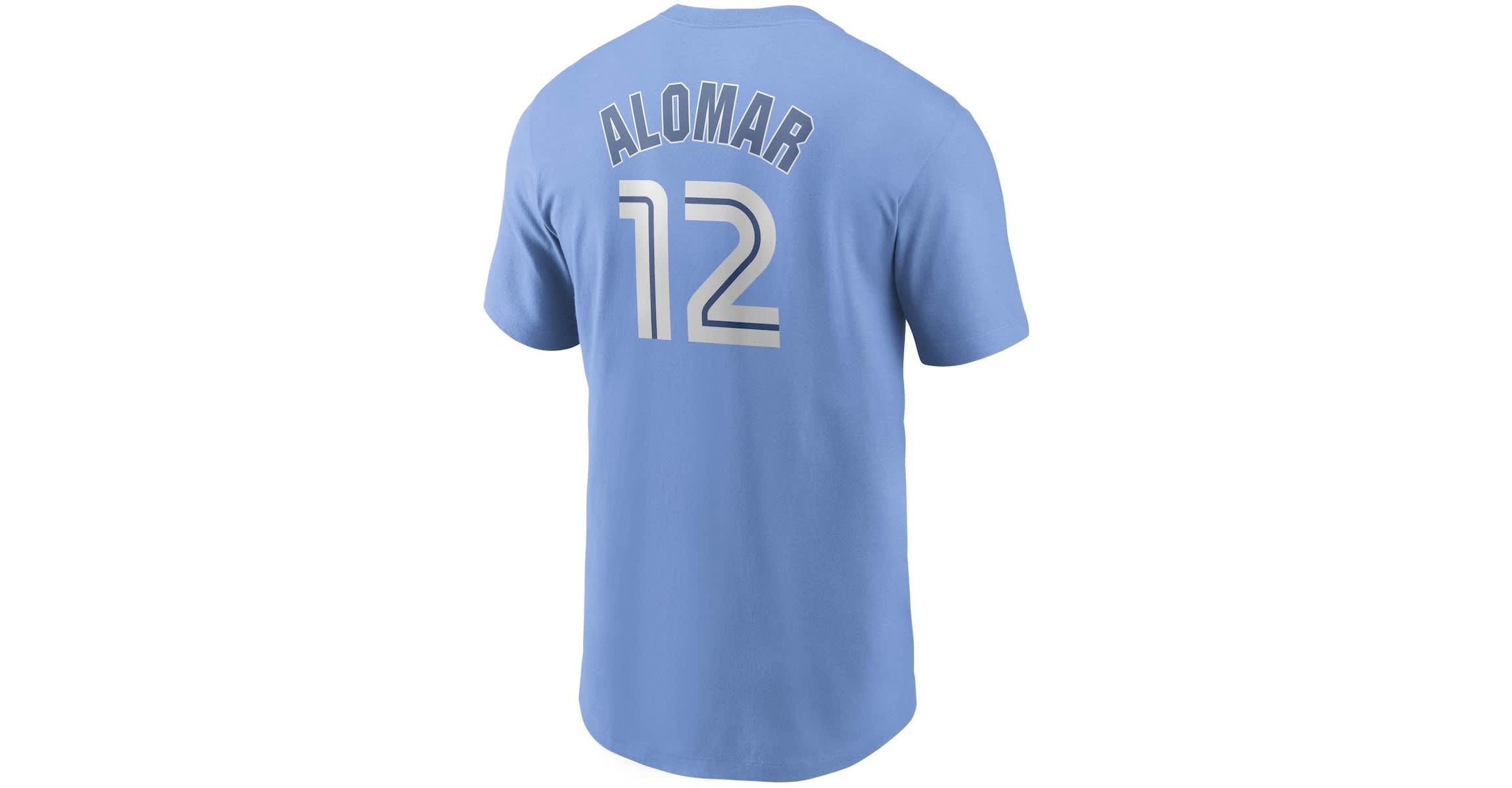 Toronto Blue Jays MLB Nike Roberto Alomar Powder Toronto Jays Cooperstown Collection Name & Number T-Shirt