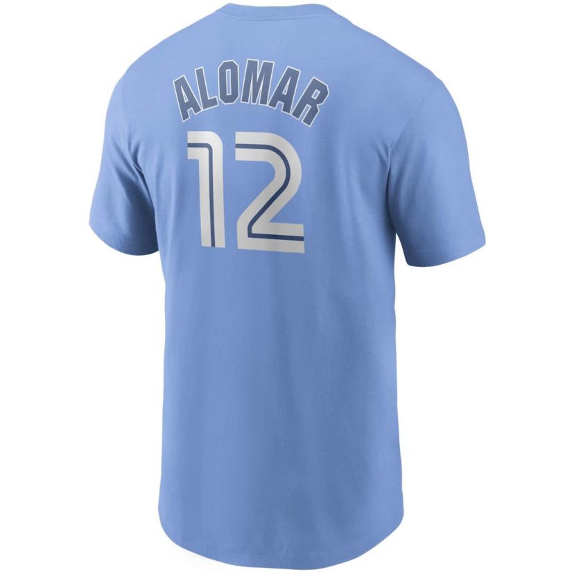 Toronto Blue Jays MLB Nike Roberto Alomar Powder Toronto Jays Cooperstown Collection Name & Number T-Shirt
