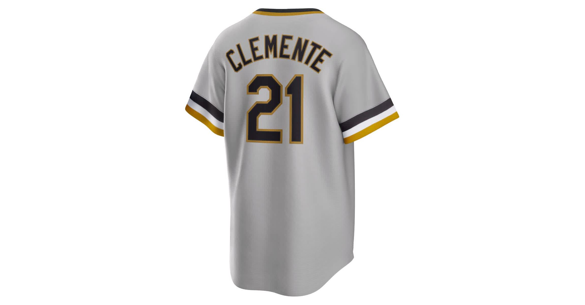 MLB Nike Roberto Clemente Pittsburgh Pirates Road Cooperstown Collection Player Jersey