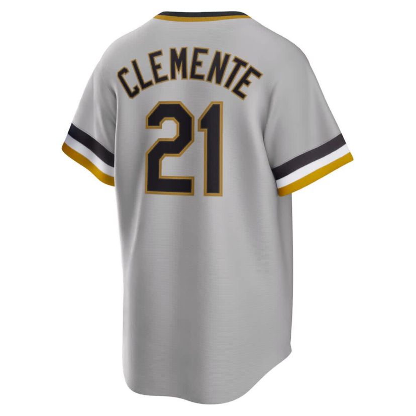 MLB Nike Roberto Clemente Pittsburgh Pirates Road Cooperstown Collection Player Jersey