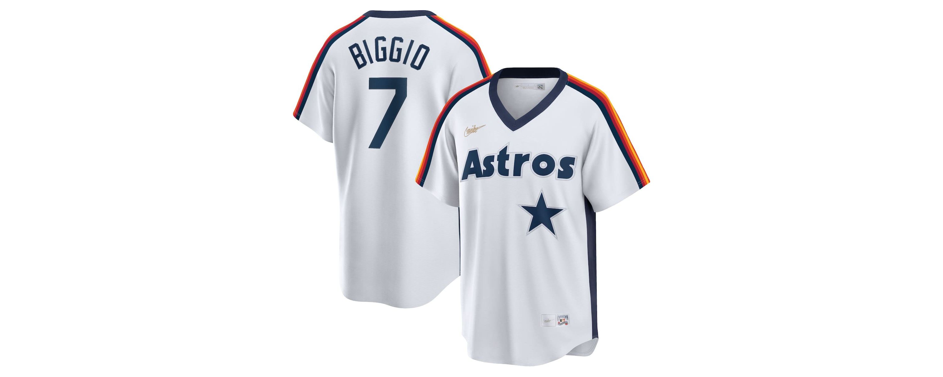 MLB Nike Craig Biggio Houston Astros Home Cooperstown Collection Logo Player Jersey