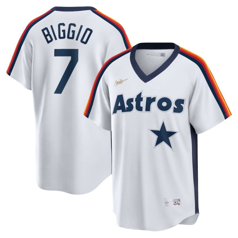 MLB Nike Craig Biggio Houston Astros Home Cooperstown Collection Logo Player Jersey