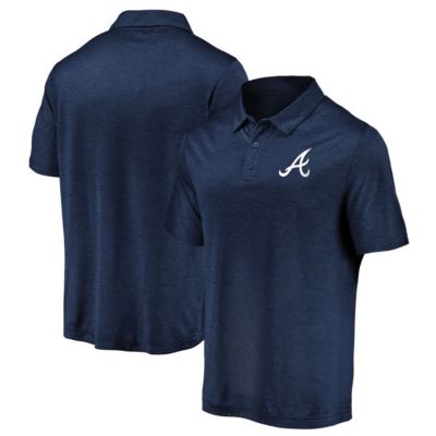 Fanatics Men's MLB Atlanta Braves Iconic Striated Primary Logo Lightweight Polo, Navy Blue, 4XL