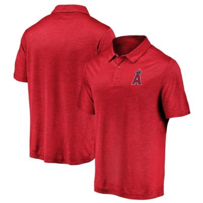 Fanatics Men's MLB Los Angeles Angels Iconic Striated Primary Logo Lightweight Polo