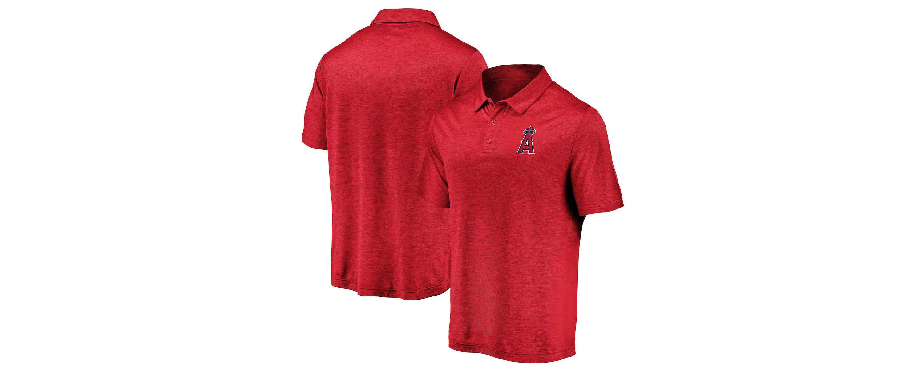 MLB Los Angeles Angels Iconic Striated Primary Logo Lightweight Polo