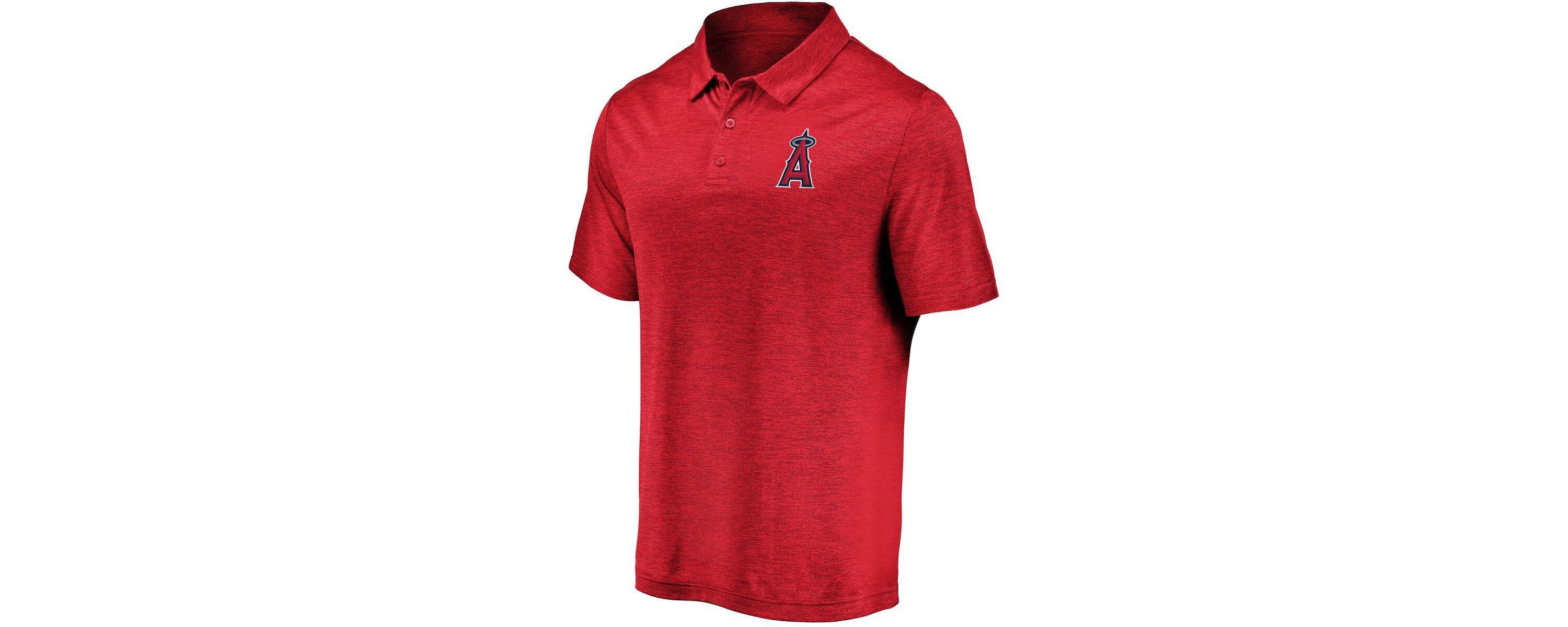 MLB Los Angeles Angels Iconic Striated Primary Logo Lightweight Polo