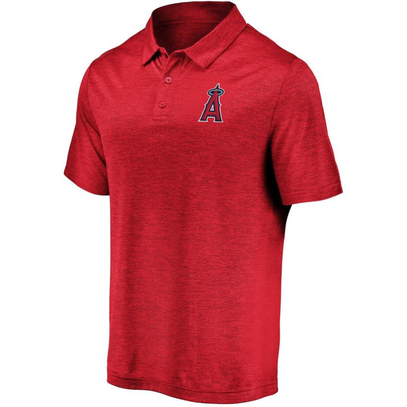 MLB Los Angeles Angels Iconic Striated Primary Logo Lightweight Polo
