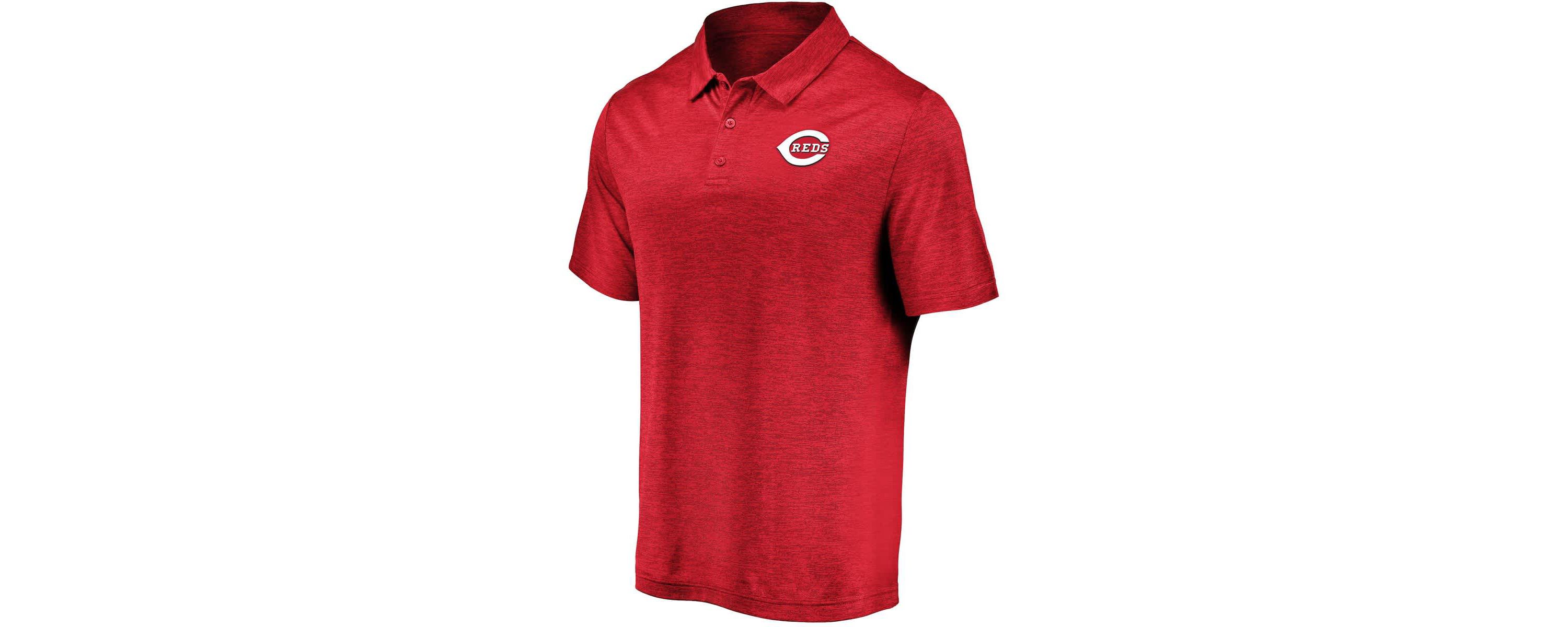 MLB Fanatics Cincinnati Reds Iconic Striated Primary Logo Lightweight Polo