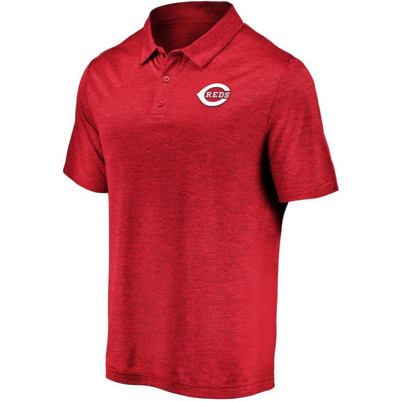 MLB Fanatics Cincinnati Reds Iconic Striated Primary Logo Lightweight Polo