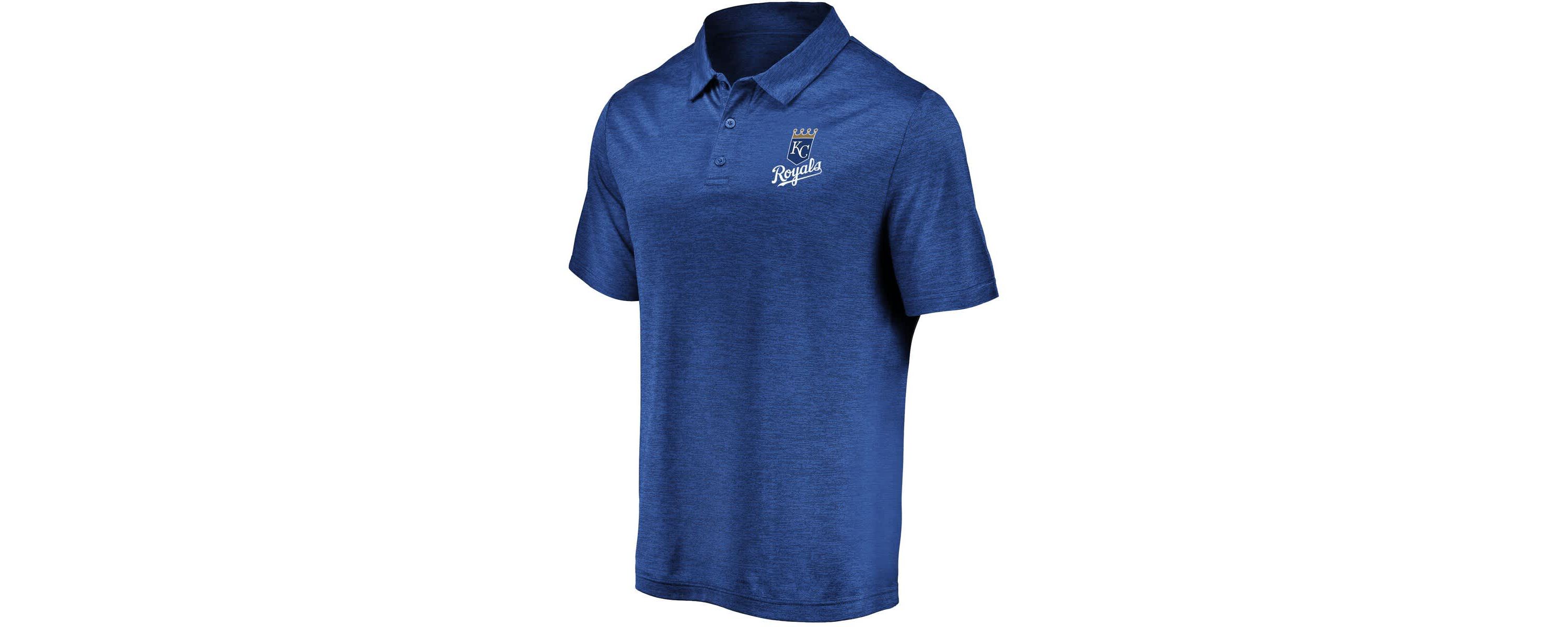 MLB Fanatics Kansas City Royals Iconic Striated Primary Logo Lightweight Polo