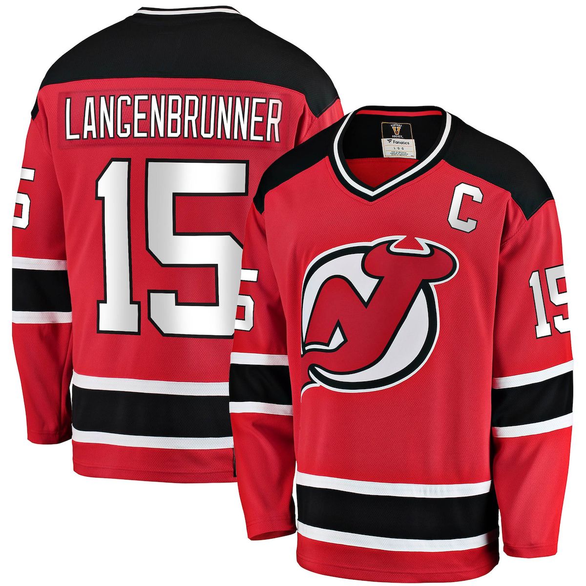 NHL Fanatics Jamie Langenbrunner New Jersey Devils Premier Breakaway Retired Player Jersey