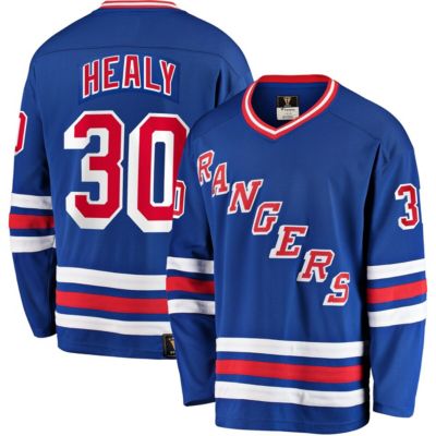 Men's NHL Fanatics Glenn Healy New York Rangers Premier Breakaway Retired Player Jersey, Blue, 4XL