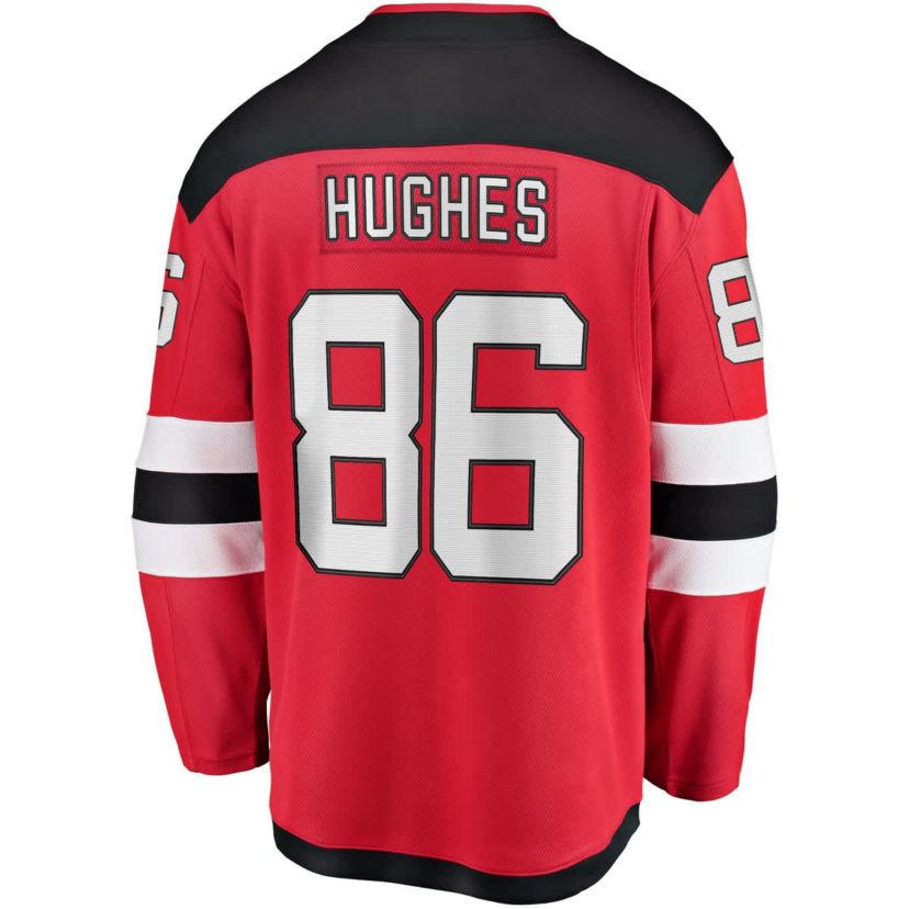 NHL Fanatics Jack Hughes New Jersey Devils Breakaway Player Jersey