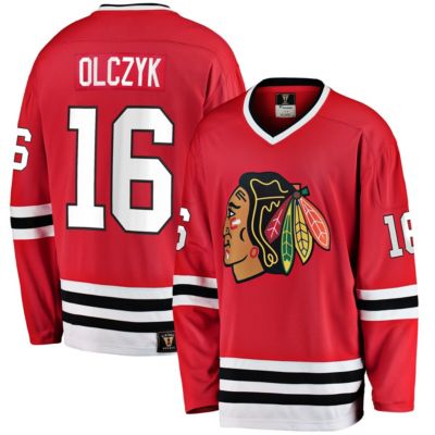 Men's NHL Fanatics Eddie Olczyk Chicago Blackhawks Premier Breakaway Retired Player Jersey, Red, XS