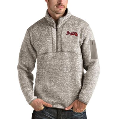 Antigua Men's MLB Atlanta Braves Fortune Quarter-Zip Pullover Jacket, Small