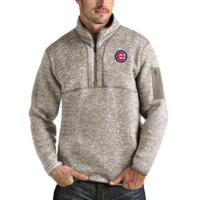 Antigua Men's MLB Chicago Cubs Fortune Quarter-Zip Pullover Jacket, Small