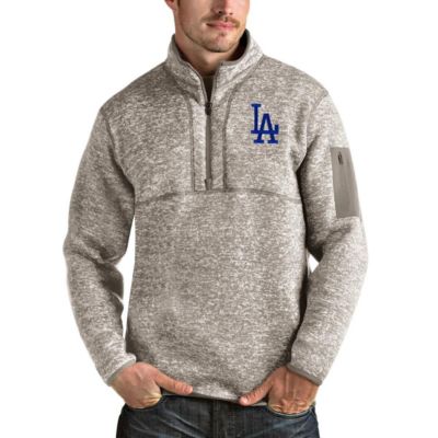 Antigua Men's MLB Los Angeles Dodgers Fortune Quarter-Zip Pullover Jacket, Small
