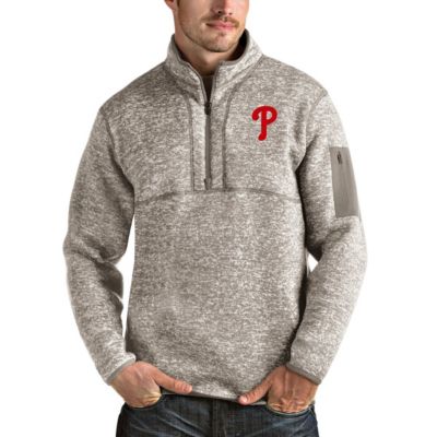 Antigua Men's MLB Philadelphia Phillies Fortune Quarter-Zip Pullover Jacket, Small