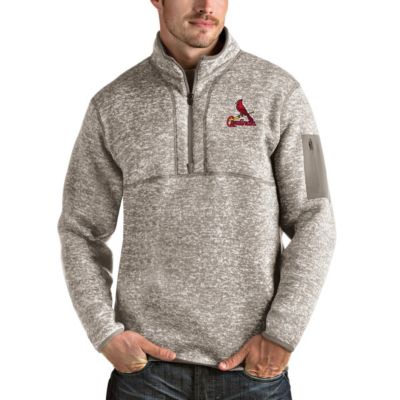 Antigua Men's MLB St. Louis Cardinals Fortune Quarter-Zip Pullover Jacket, Small