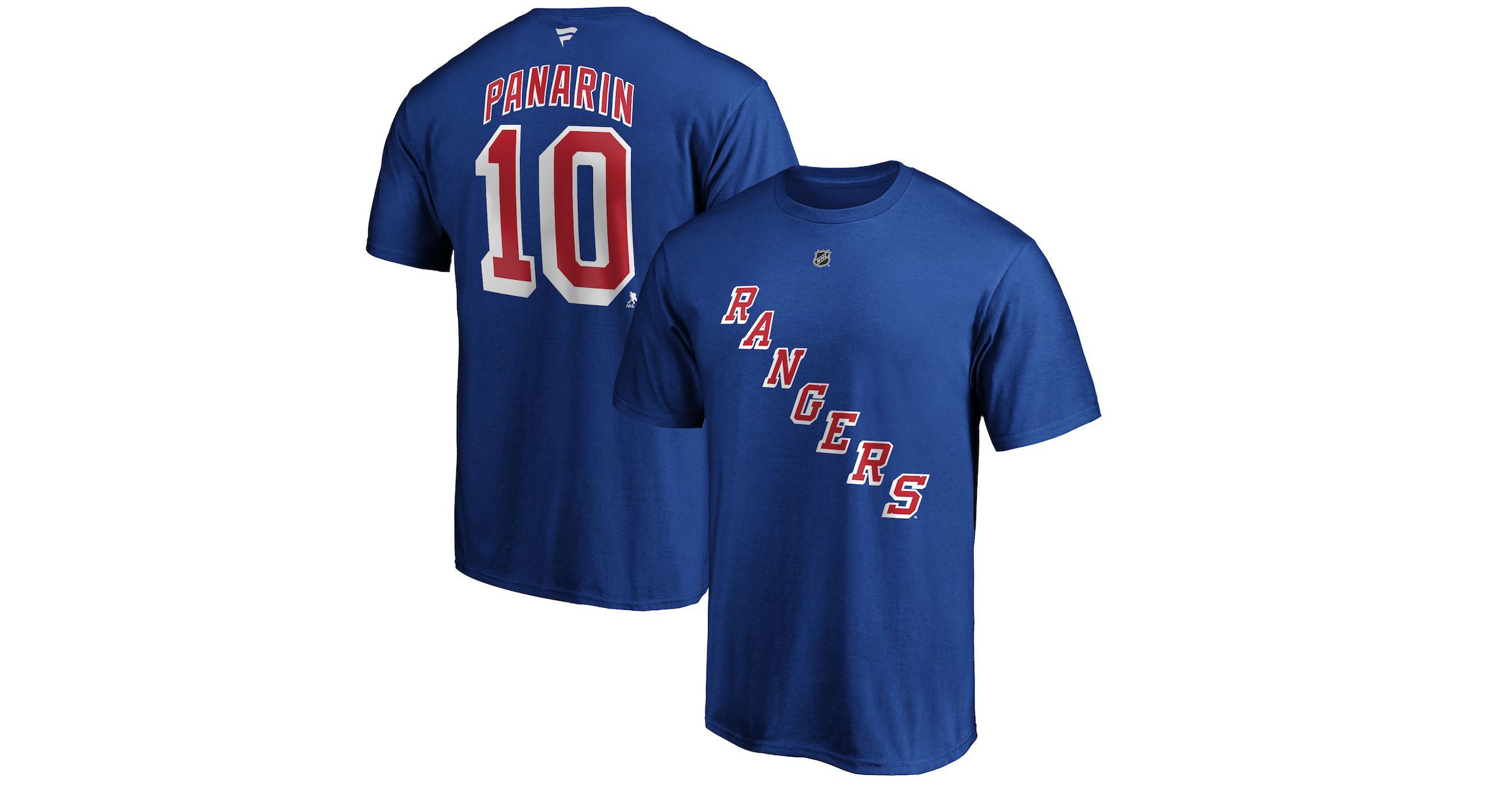 NHL Fanatics Artemi Panarin New York Rangers Player Authentic Stack Name & Number T-Shirt
