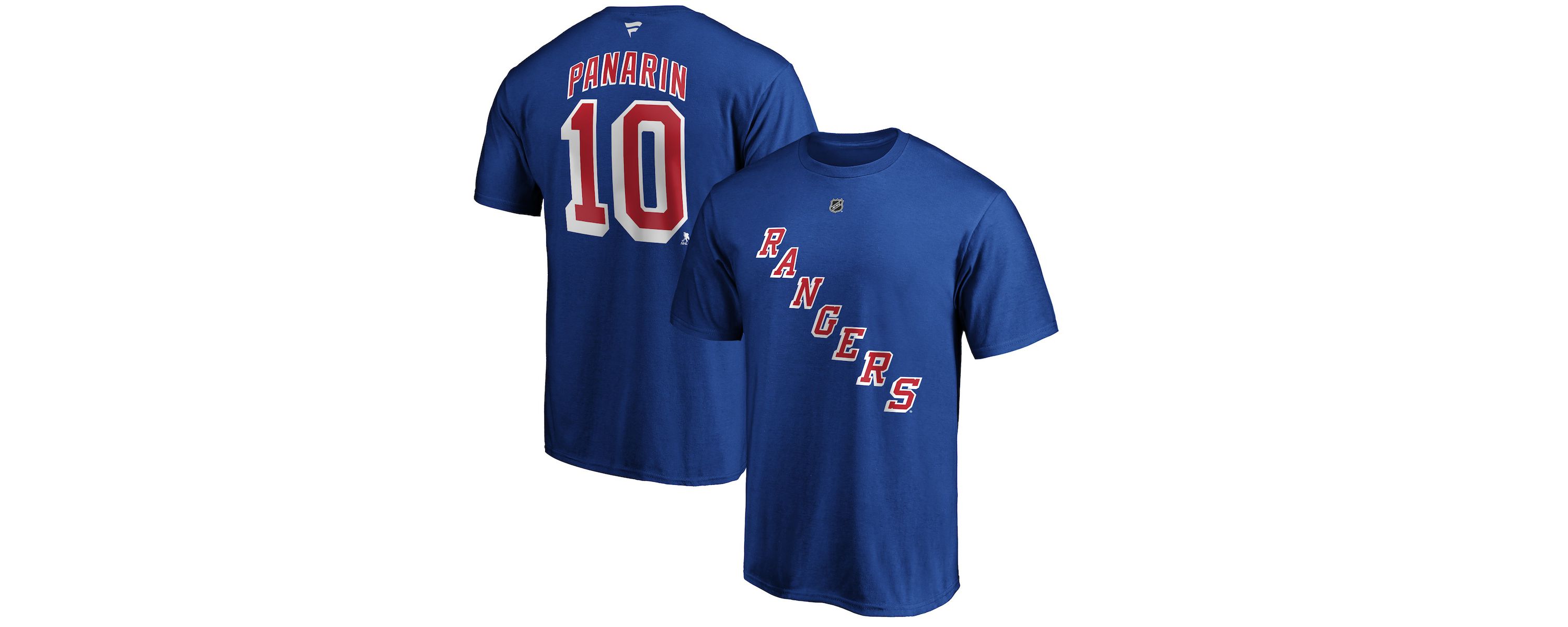 NHL Fanatics Artemi Panarin New York Rangers Player Authentic Stack Name & Number T-Shirt