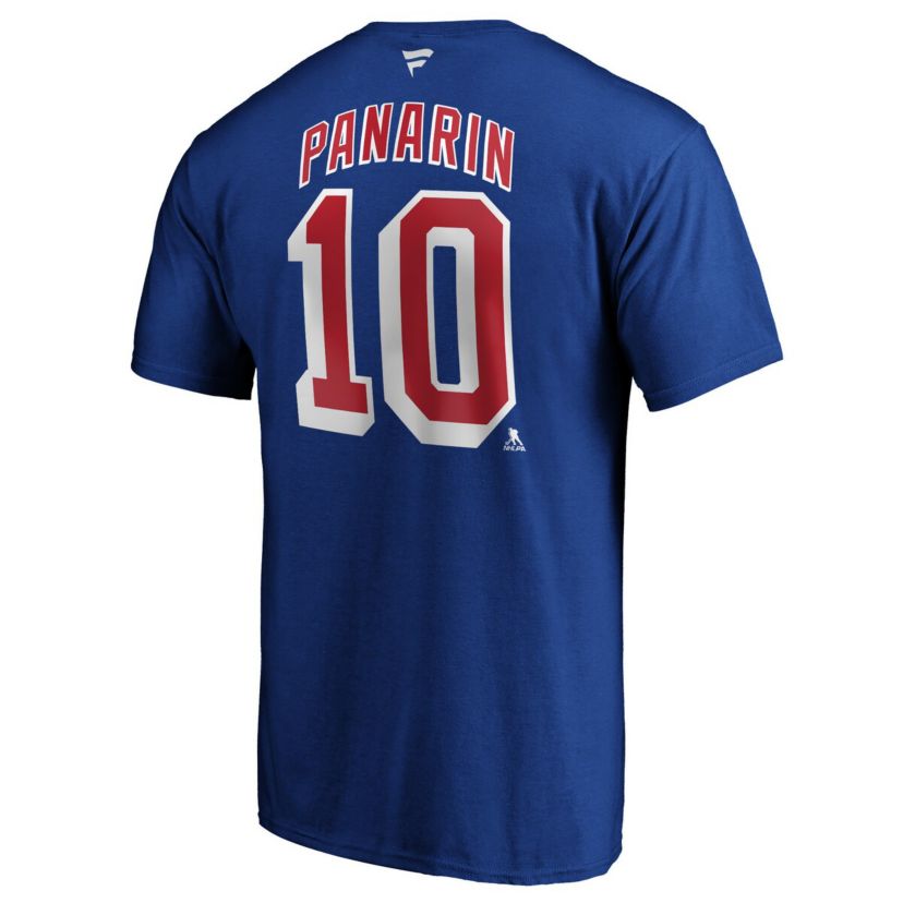 NHL Fanatics Artemi Panarin New York Rangers Player Authentic Stack Name & Number T-Shirt