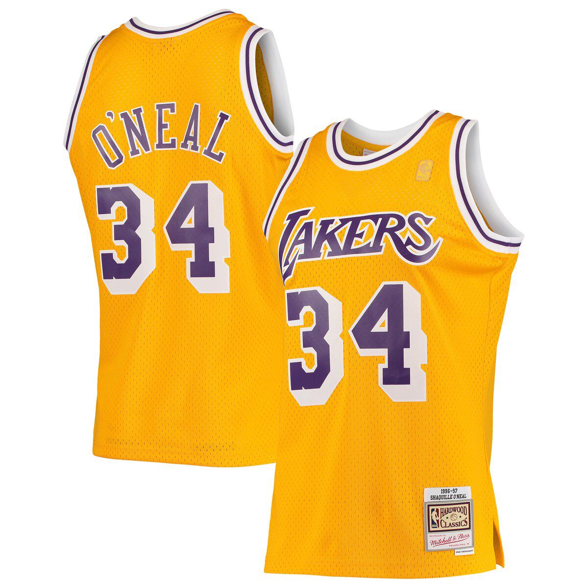 NBA Shaquille ONeal Los Angeles Lakers 1996/97 Hardwood Classics Swingman Jersey