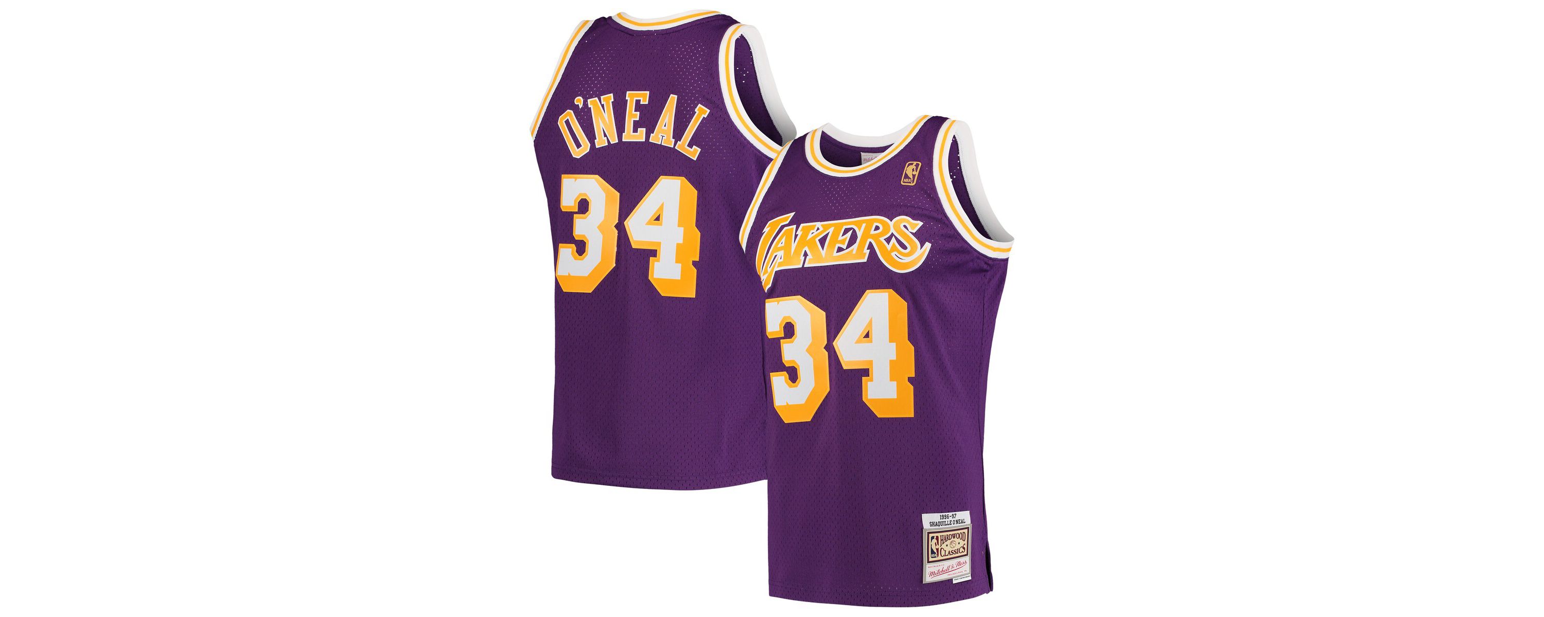 NBA Shaquille ONeal Los Angeles Lakers Hardwood Classics Swingman Jersey