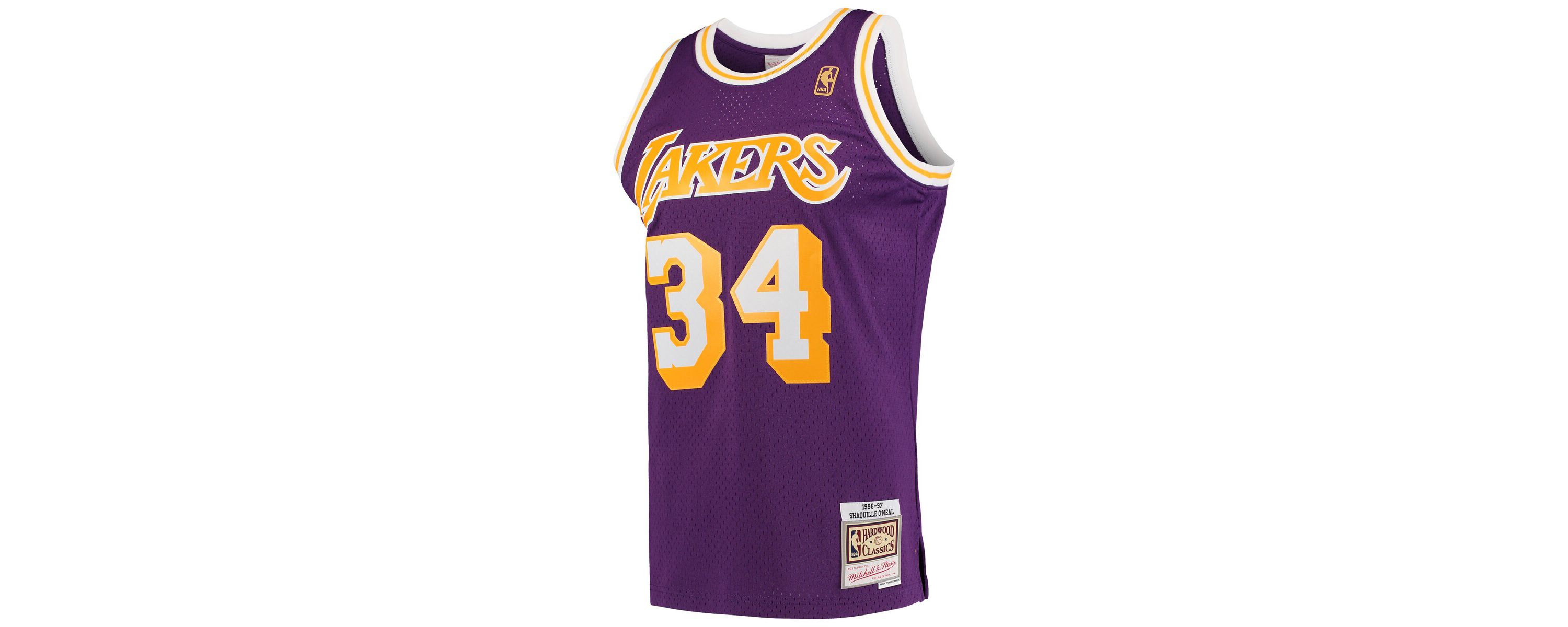 NBA Shaquille ONeal Los Angeles Lakers Hardwood Classics Swingman Jersey