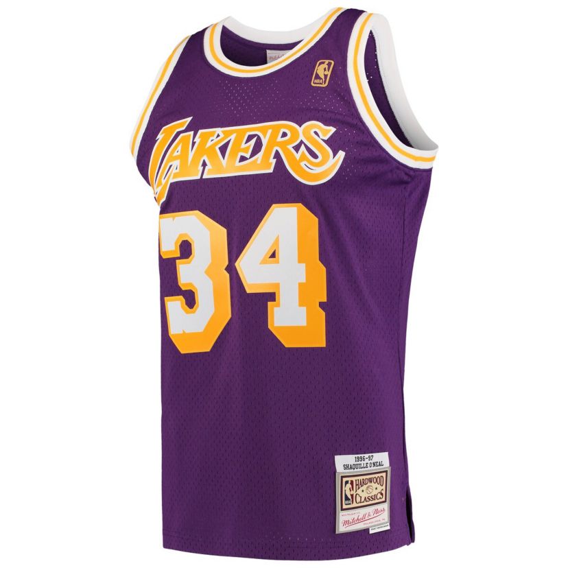 NBA Shaquille ONeal Los Angeles Lakers Hardwood Classics Swingman Jersey